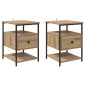 vidaXL Κομοδίνο 2 τεμ. Artisan Oak 40 x 42 x 56 εκ Επεξεργασμένο Ξύλο
