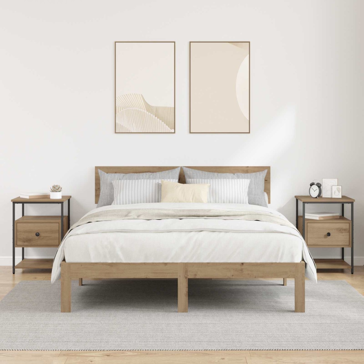 vidaXL Κομοδίνο 2 τεμ. Artisan Oak 40 x 42 x 56 εκ Επεξεργασμένο Ξύλο