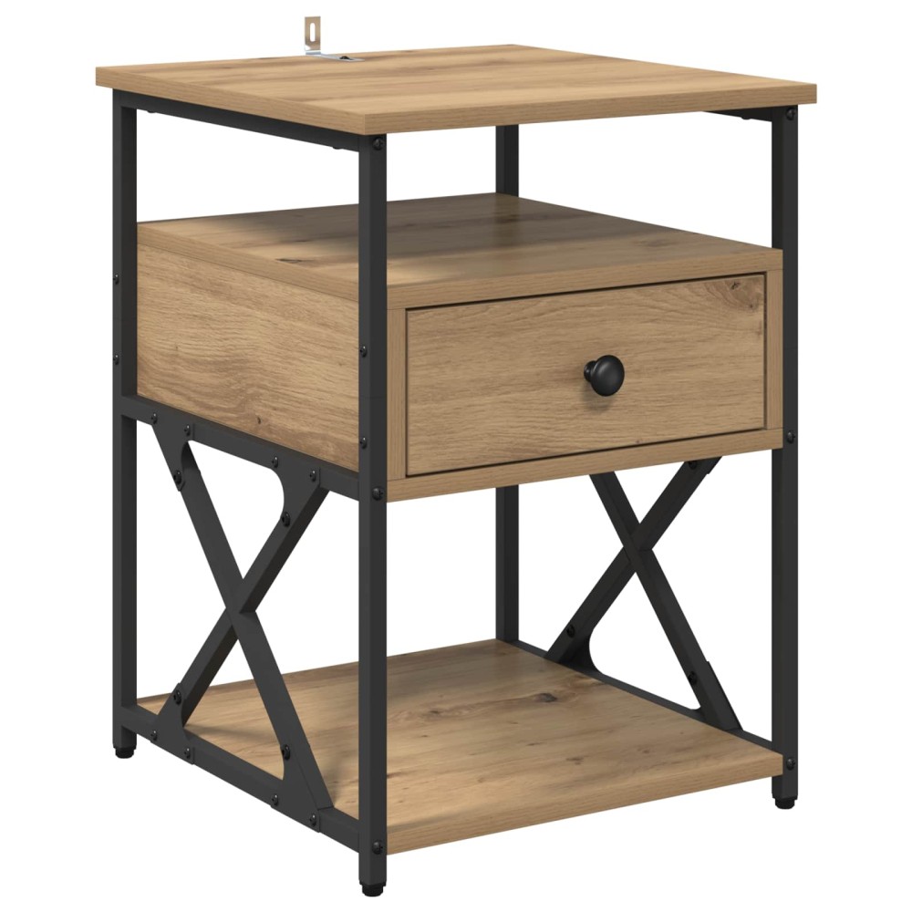 vidaXL Κομοδίνο Artisan Oak 40 x 42 x 55 εκ Επεξεργασμένο Ξύλο