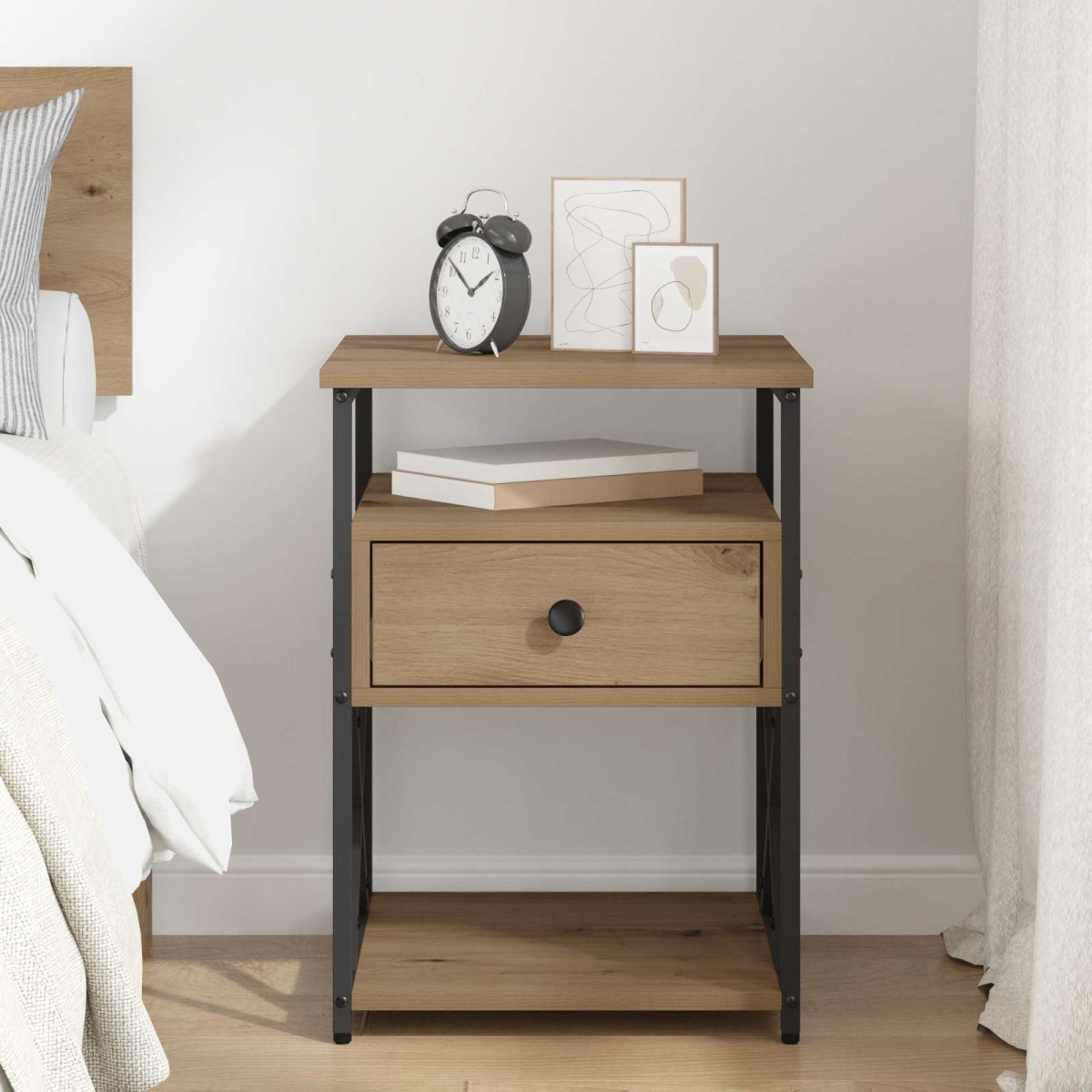 vidaXL Κομοδίνο Artisan Oak 40 x 42 x 55 εκ Επεξεργασμένο Ξύλο