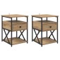 vidaXL Κομοδίνο 2 τεμ. Artisan Oak 40 x 42 x 55 εκ Επεξεργασμένο Ξύλο