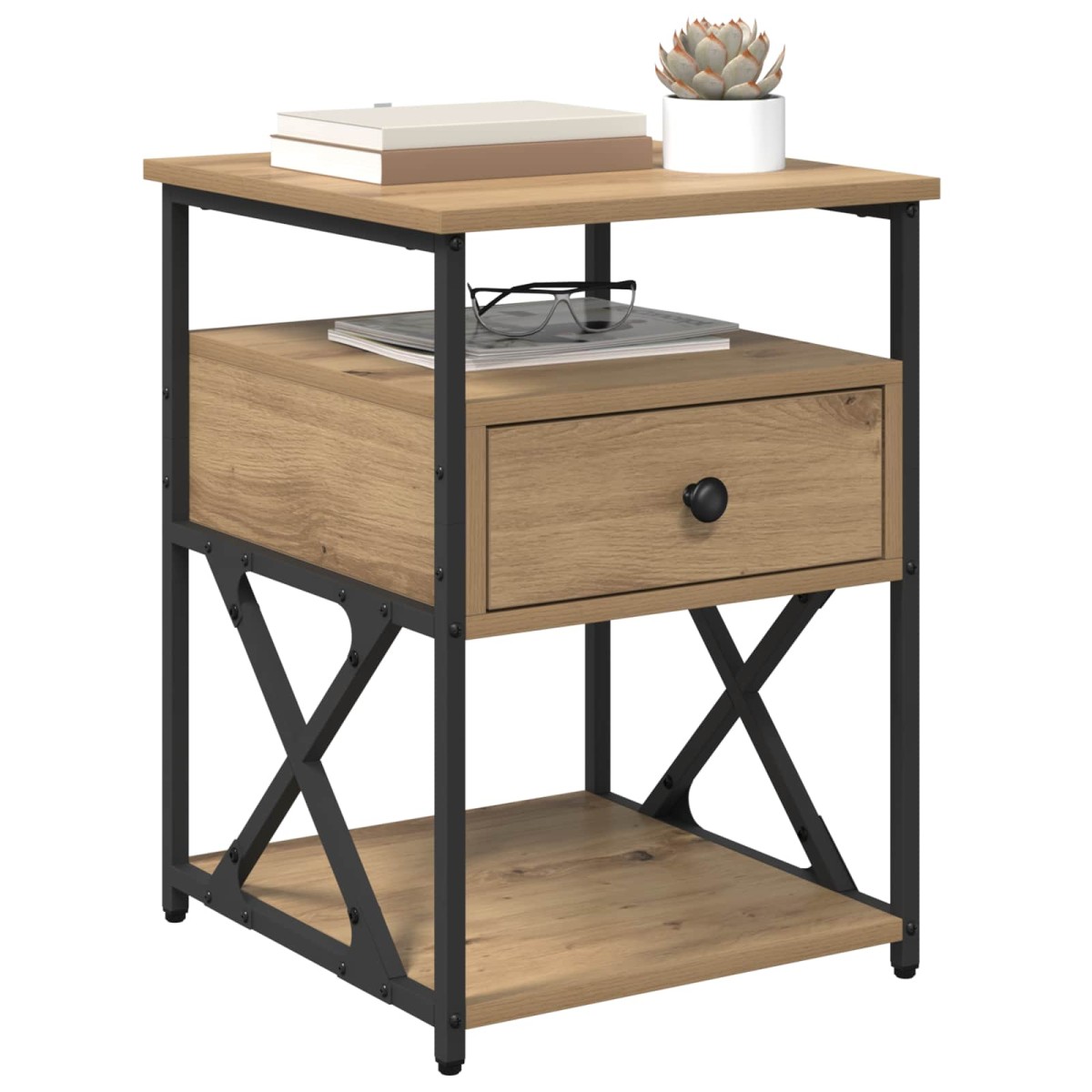 vidaXL Κομοδίνο 2 τεμ. Artisan Oak 40 x 42 x 55 εκ Επεξεργασμένο Ξύλο