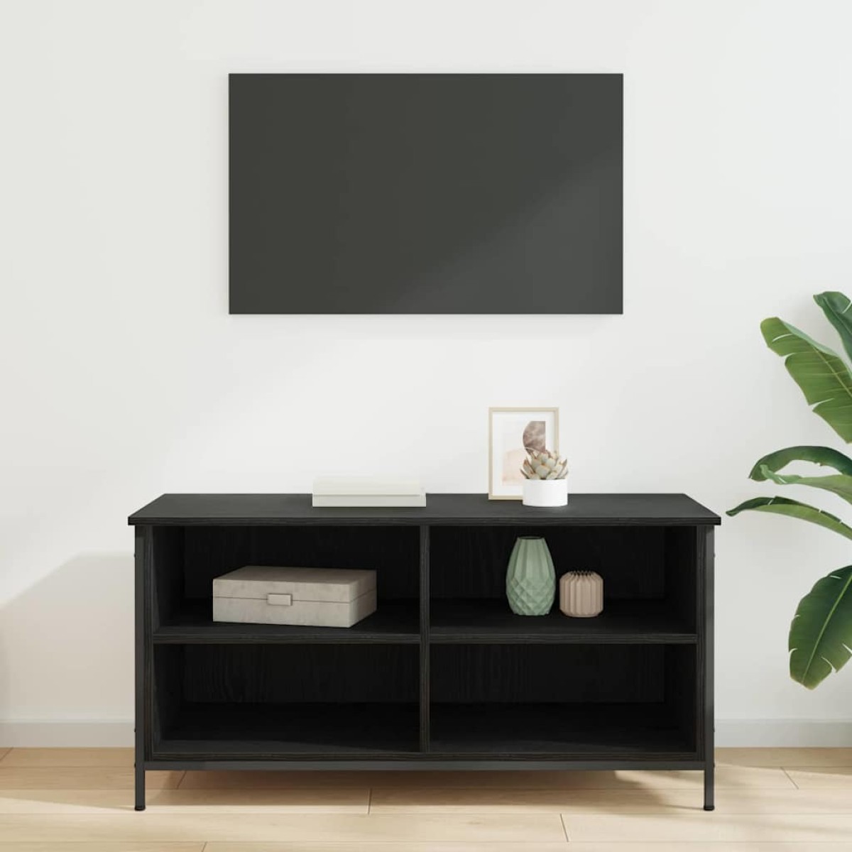 vidaXL Ντουλάπι TV 100 x 40 x 50 cm Μαύρη Οξυά Επεξεργασμένο Ξύλο
