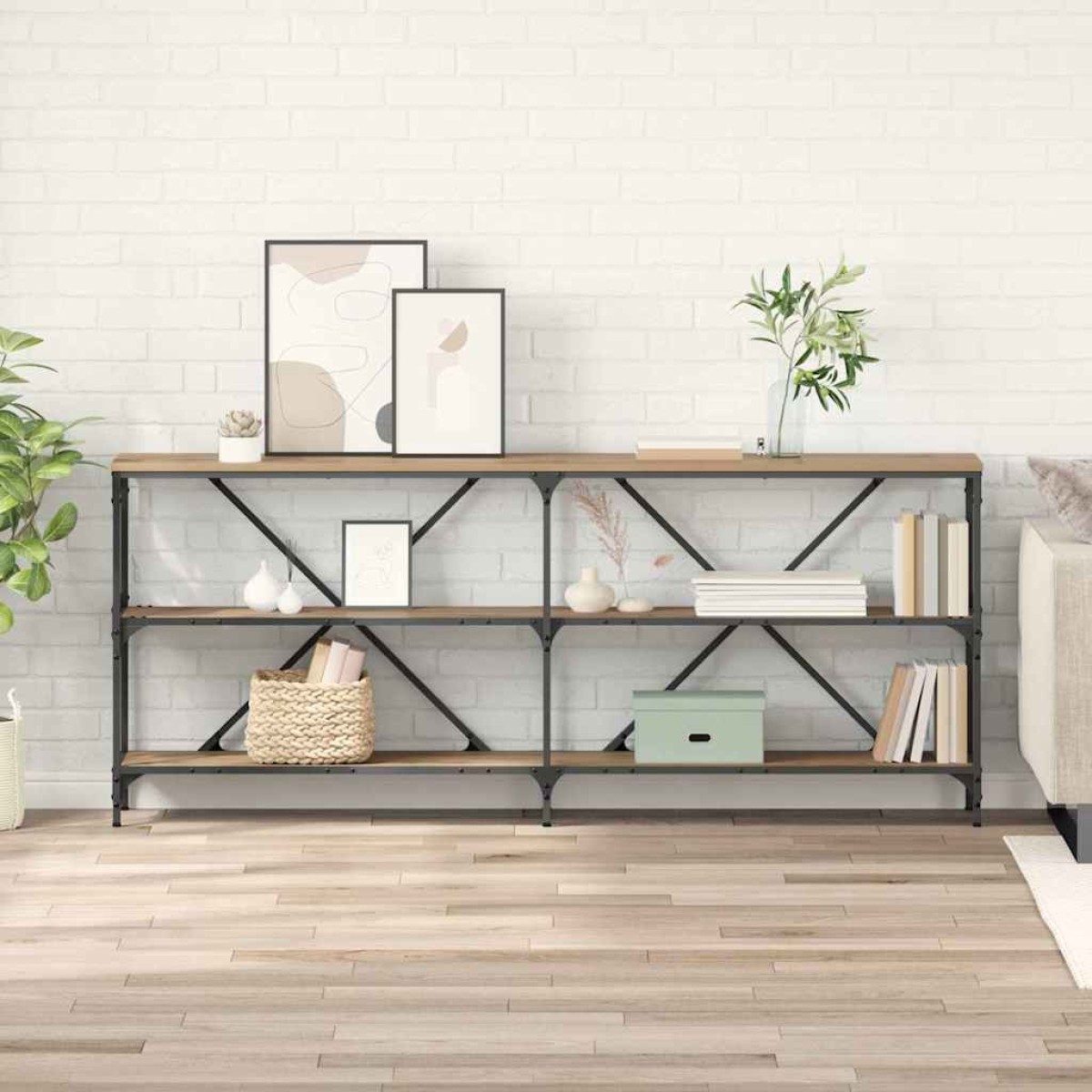 vidaXL Τραπέζι κονσόλας Artisan Oak 180 x 30 x 75 εκ