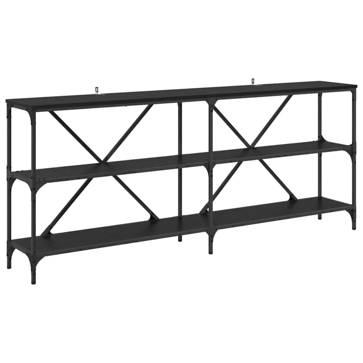 vidaXL Τραπέζι κονσόλας Μαύρη Οξυά 180 x 30 x 75 εκ Επεξεργασμένο Ξύλο