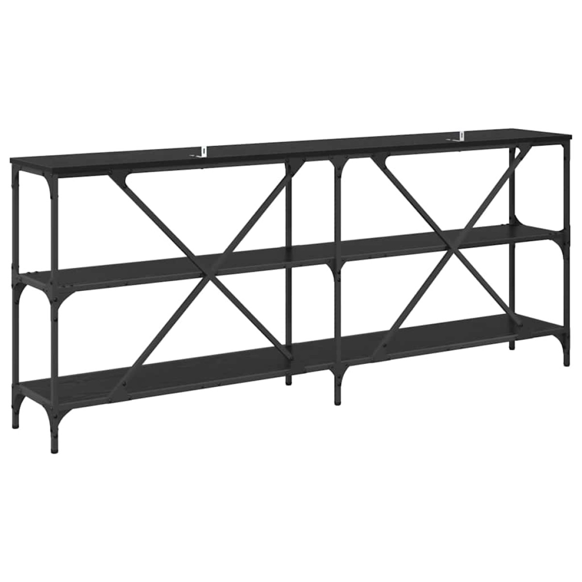 vidaXL Τραπέζι κονσόλας Μαύρη Οξυά 180 x 30 x 75 εκ Επεξεργασμένο Ξύλο