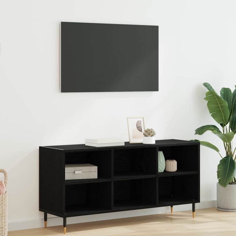 vidaXL Ντουλάπι TV 103,5 x 30 x 50 εκ Μαύρη Οξυά Επεξεργασμένο Ξύλο