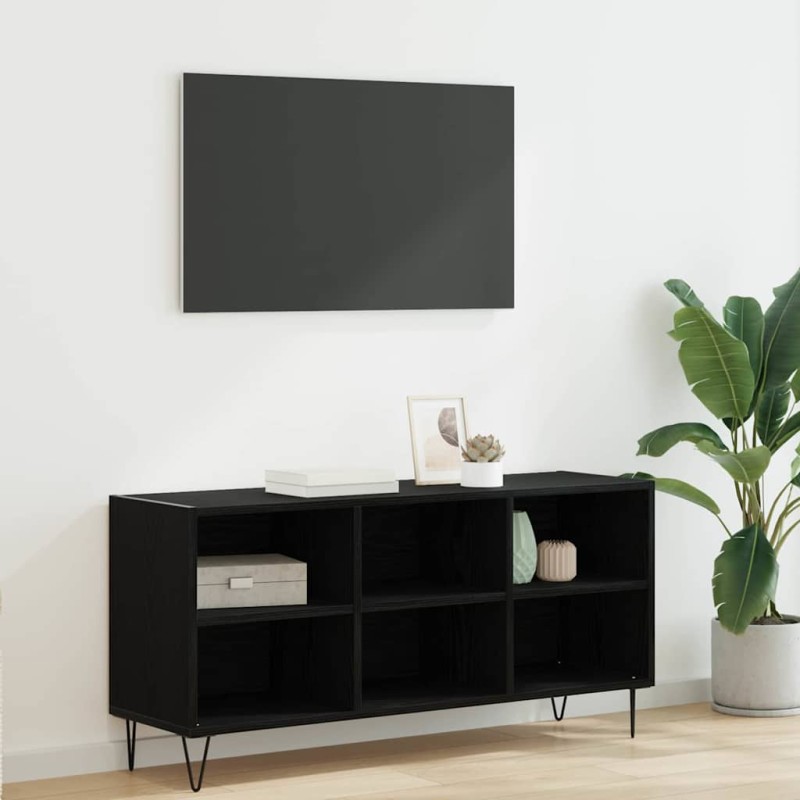 vidaXL Ντουλάπι TV 103,5 x 30 x 50 εκ Μαύρη Οξυά Επεξεργασμένο Ξύλο