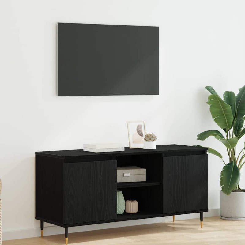 vidaXL Ντουλάπι TV 104 x 35 x 50 εκ. Μαύρη Οξυά Επεξεργασμένο Ξύλο