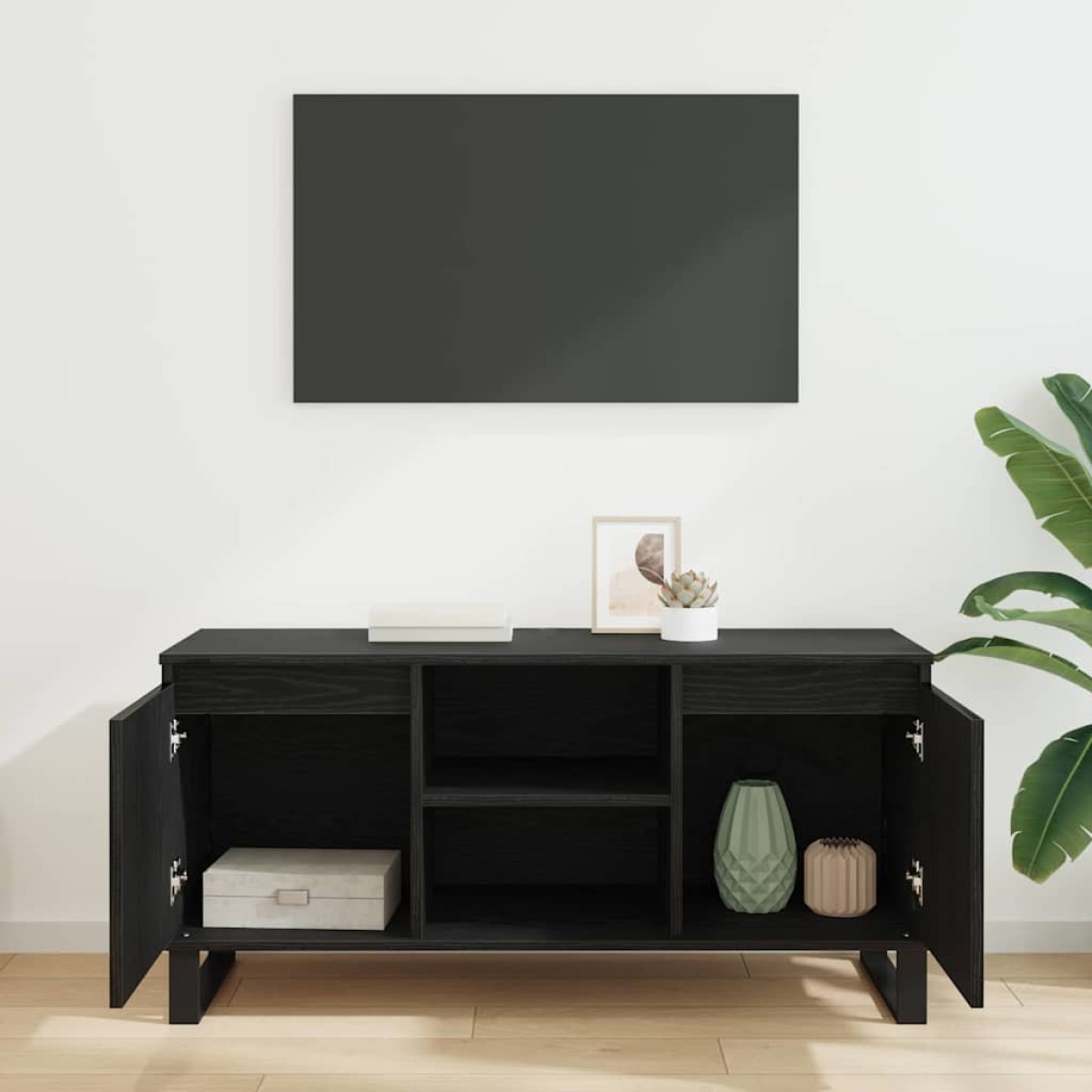 vidaXL Ντουλάπι TV 104 x 35 x 50 εκ. Μαύρη Οξυά Επεξεργασμένο Ξύλο