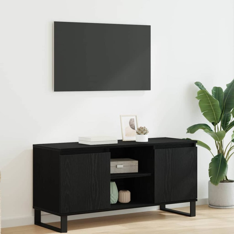 vidaXL Ντουλάπι TV 104 x 35 x 50 εκ. Μαύρη Οξυά Επεξεργασμένο Ξύλο