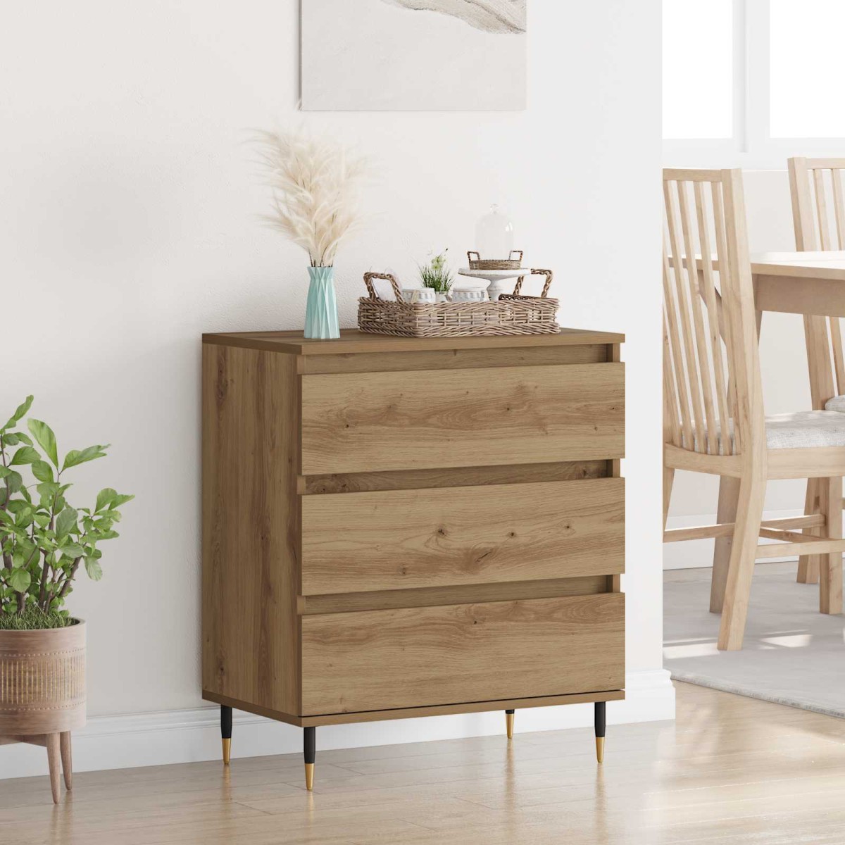 vidaXL Πλαϊνό γραφείο Artisan Oak 60 x 35 x 70 cm Επεξεργασμένο Ξύλο