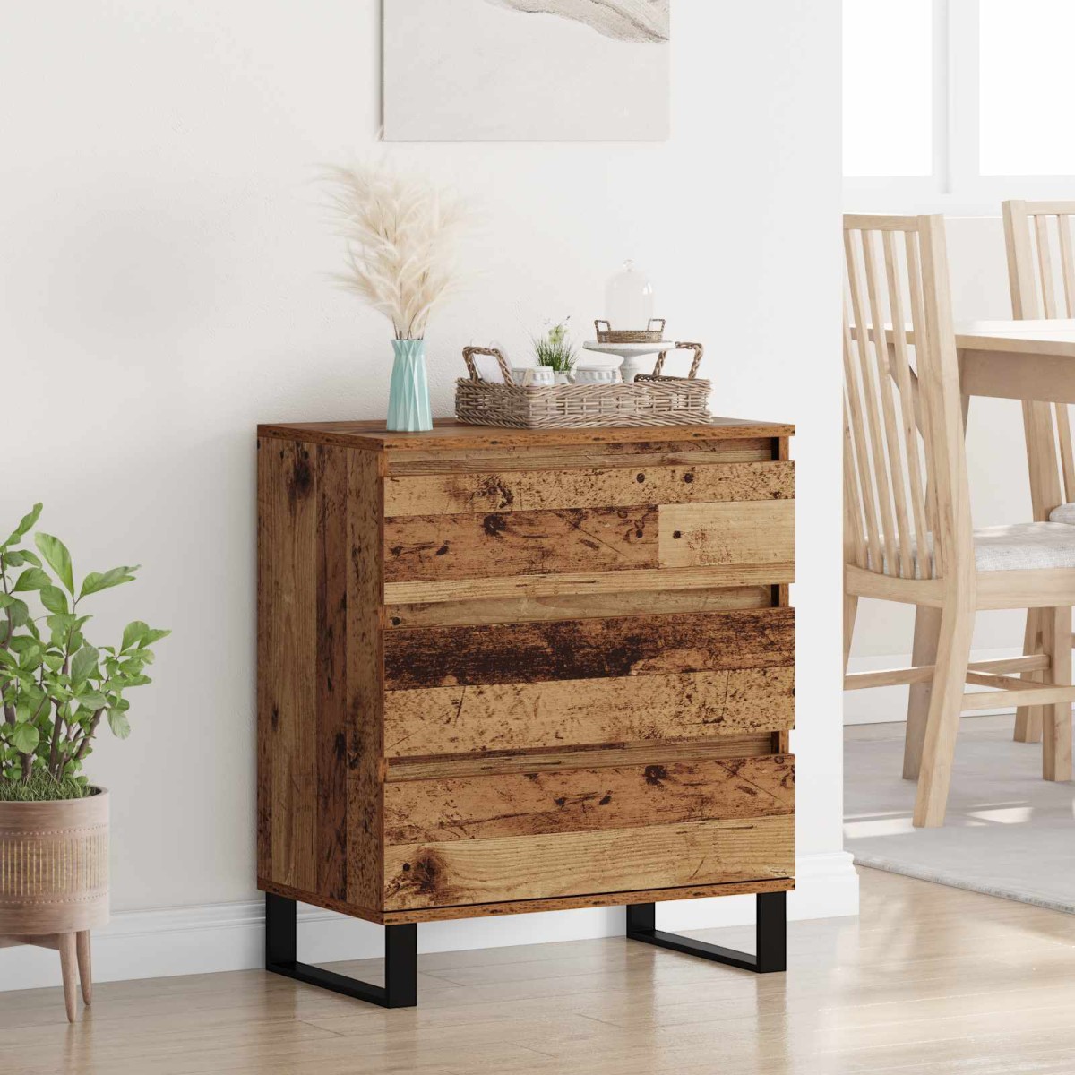 vidaXL Πλαϊνό γραφείο Παλιό Ξύλο 60 x 35 x 70 cm Επεξεργασμένο Ξύλο
