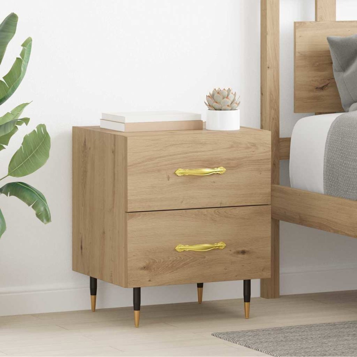 vidaXL Κομοδίνο Artisan Oak 40 x 35 x 47,5 εκ Επεξεργασμένο Ξύλο