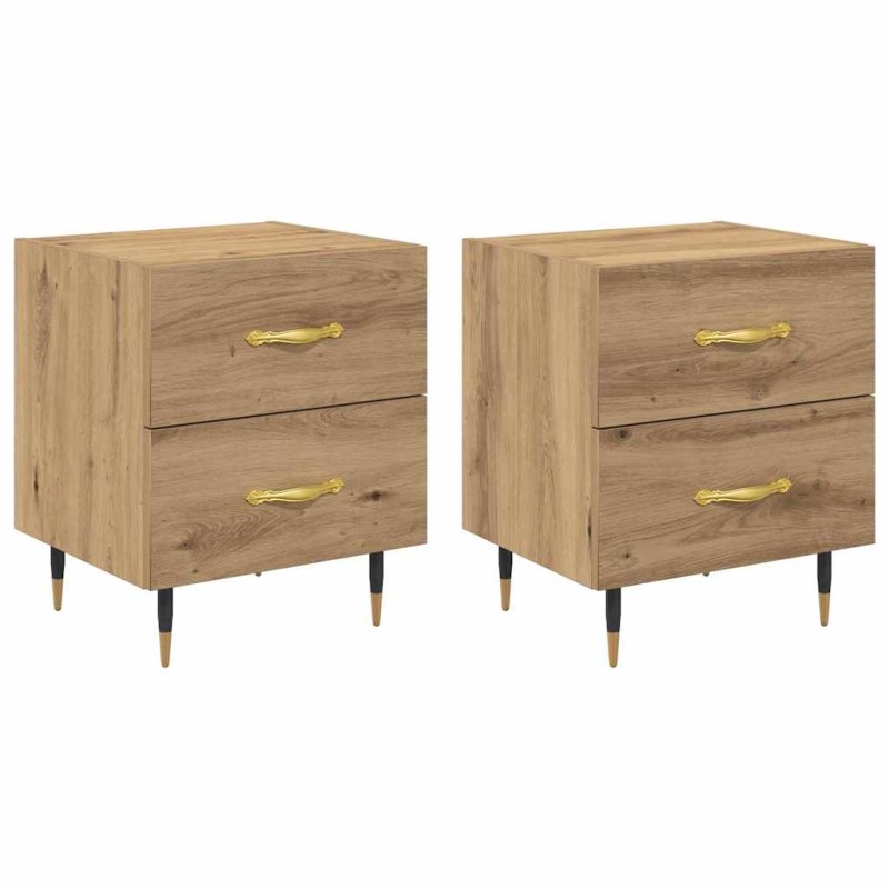 vidaXL Κομοδίνο 2 τεμ. Artisan Oak 40 x 35 x 47,5 εκ