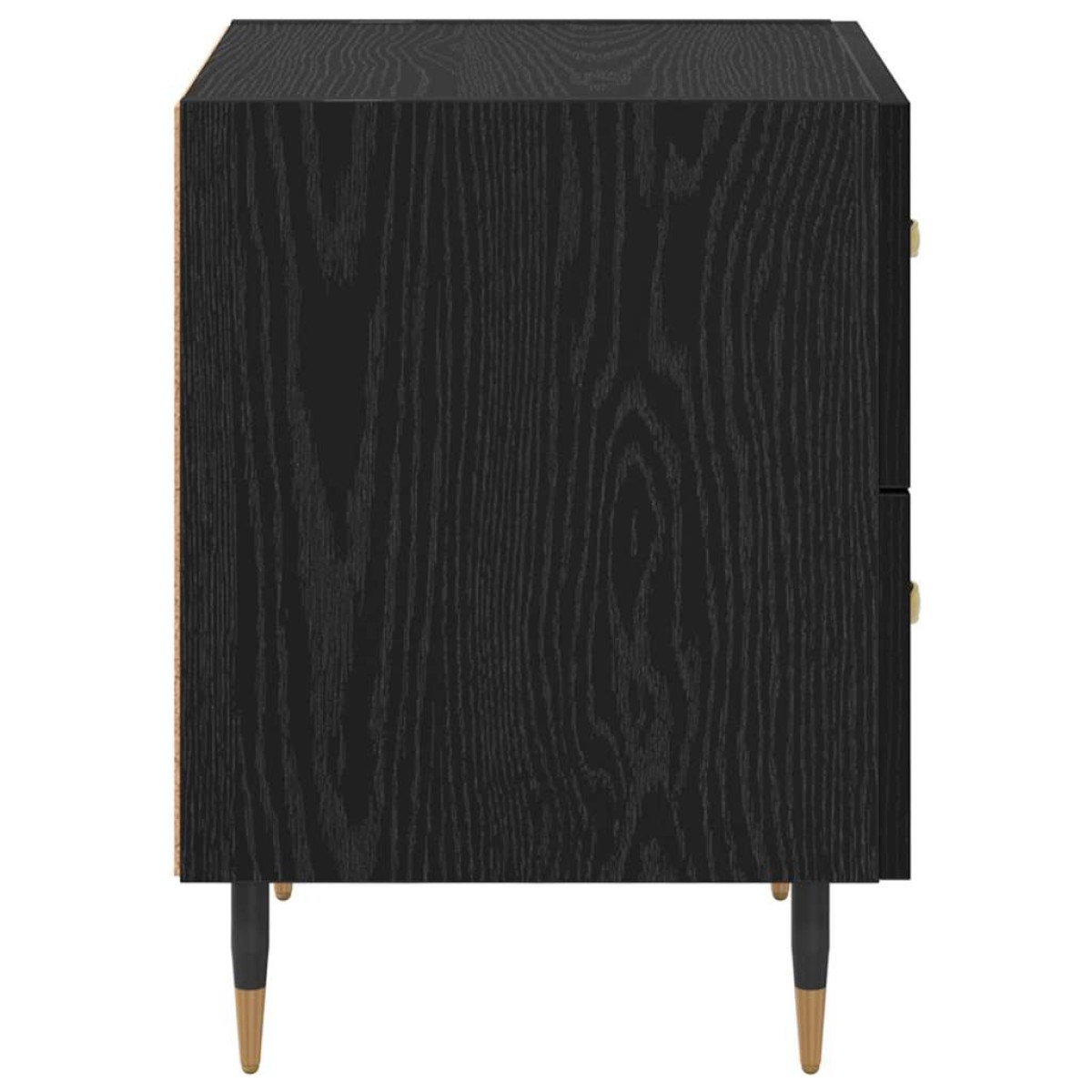 vidaXL Κομοδίνο Μαύρη Οξυά 40 x 35 x 47,5 εκ Επεξεργασμένο Ξύλο