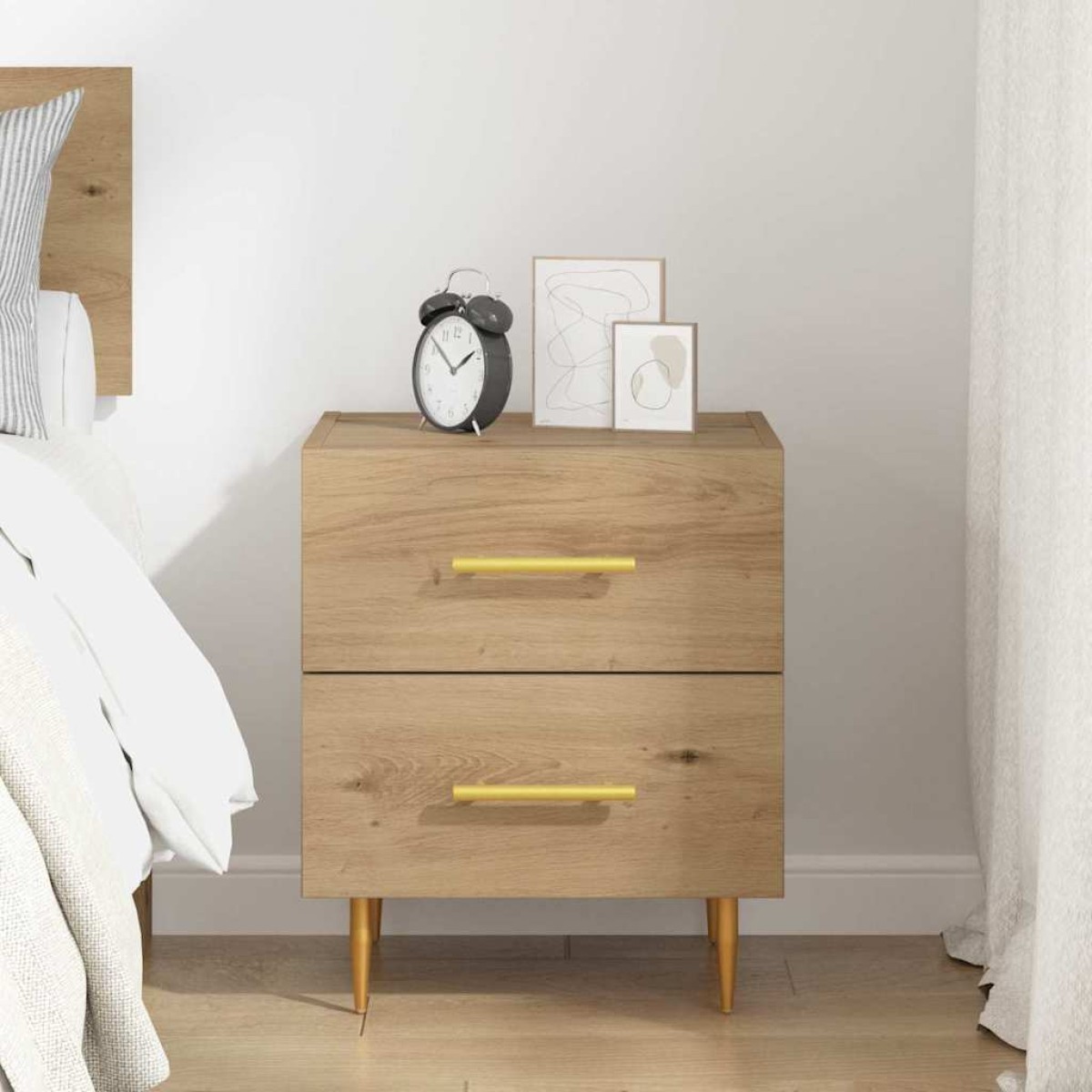 vidaXL Κομοδίνο Artisan Oak 40 x 35 x 47,5 εκ Επεξεργασμένο Ξύλο