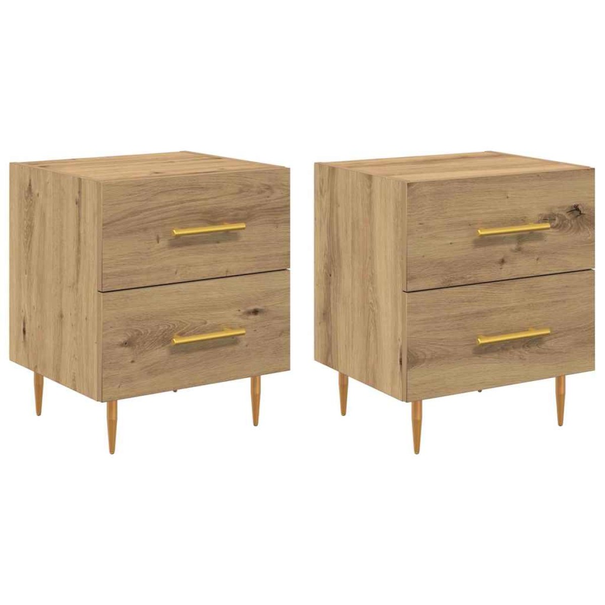 vidaXL Κομοδίνο 2 τεμ. Artisan Oak 40 x 35 x 47,5 εκ