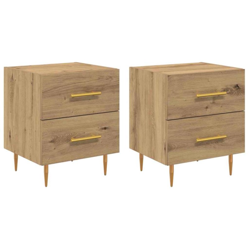 vidaXL Κομοδίνο 2 τεμ. Artisan Oak 40 x 35 x 47,5 εκ