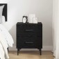 vidaXL Κομοδίνο Μαύρη Οξυά 40 x 35 x 47,5 εκ Επεξεργασμένο Ξύλο