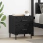 vidaXL Κομοδίνο 2 τμχ. Μαύρη Οξυά 40 x 35 x 47,5 εκ Επεξεργασμένο Ξύλο
