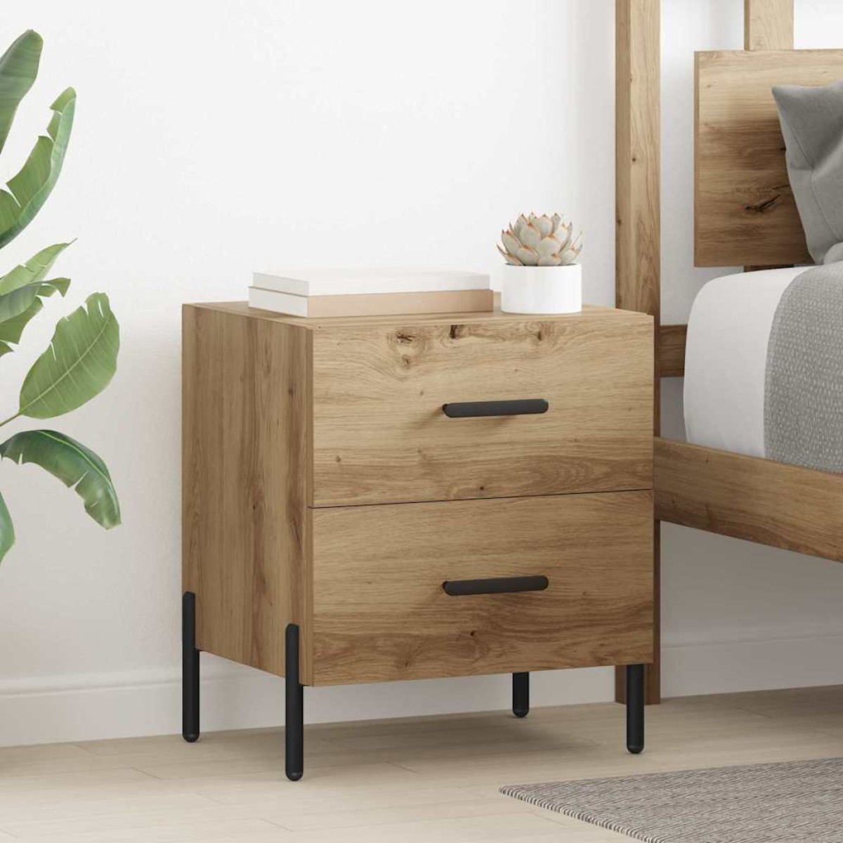 vidaXL Κομοδίνο Artisan Oak 40 x 35 x 47,5 εκ Επεξεργασμένο Ξύλο