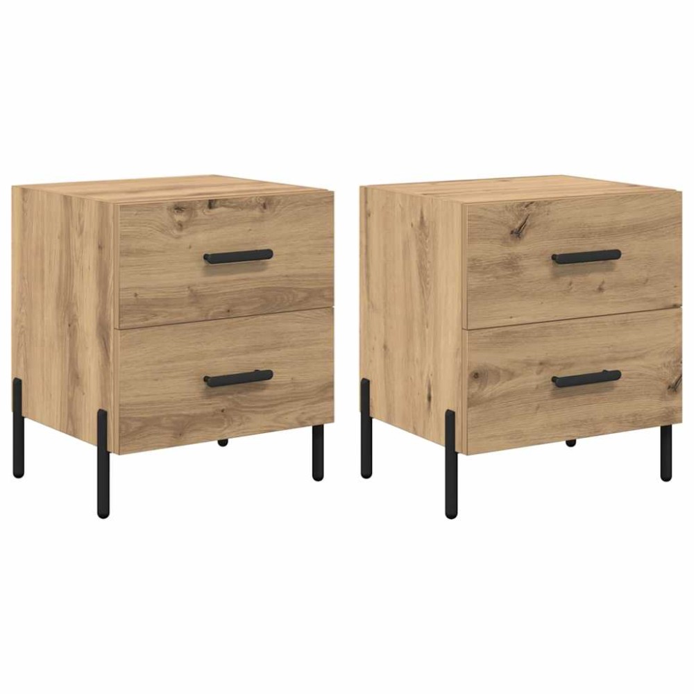 vidaXL Κομοδίνο 2 τεμ. Artisan Oak 40 x 35 x 47,5 εκ
