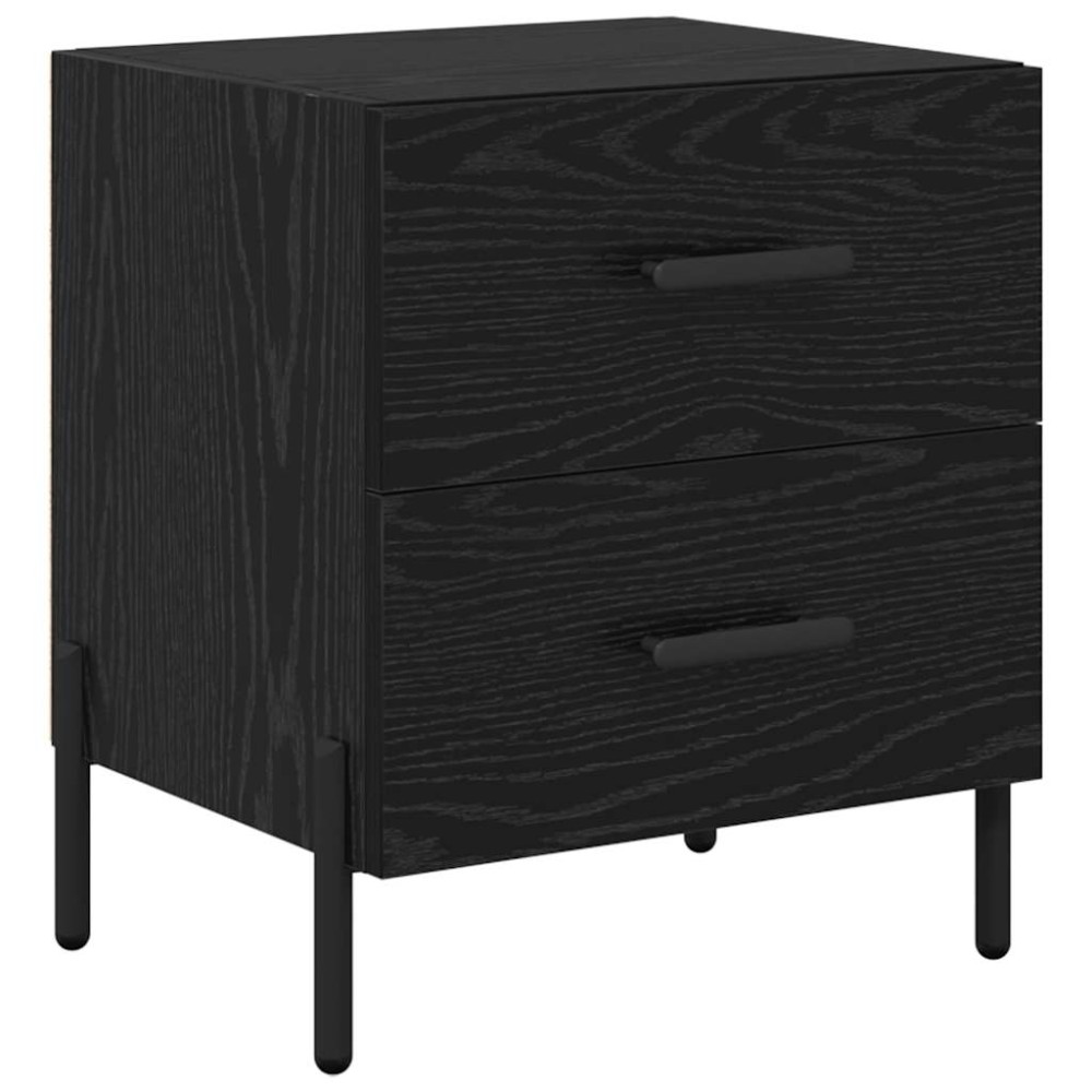 vidaXL Κομοδίνο Μαύρη Οξυά 40 x 35 x 47,5 εκ Επεξεργασμένο Ξύλο