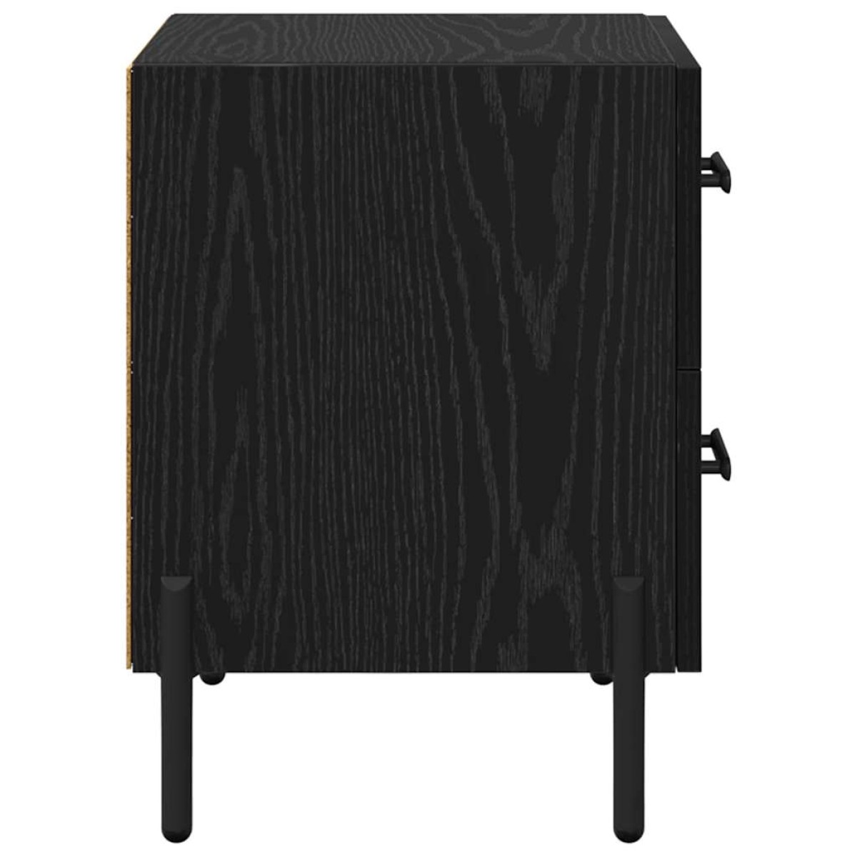 vidaXL Κομοδίνο Μαύρη Οξυά 40 x 35 x 47,5 εκ Επεξεργασμένο Ξύλο
