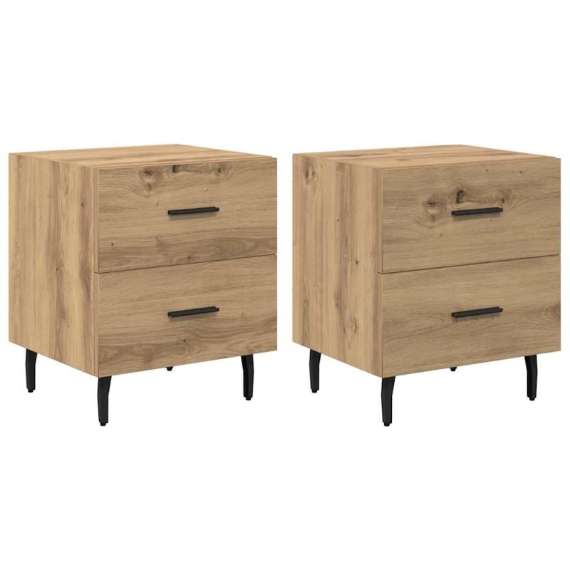 vidaXL Κομοδίνο 2 τμχ. Artisan Oak 40 x 35 x 47,5 εκ