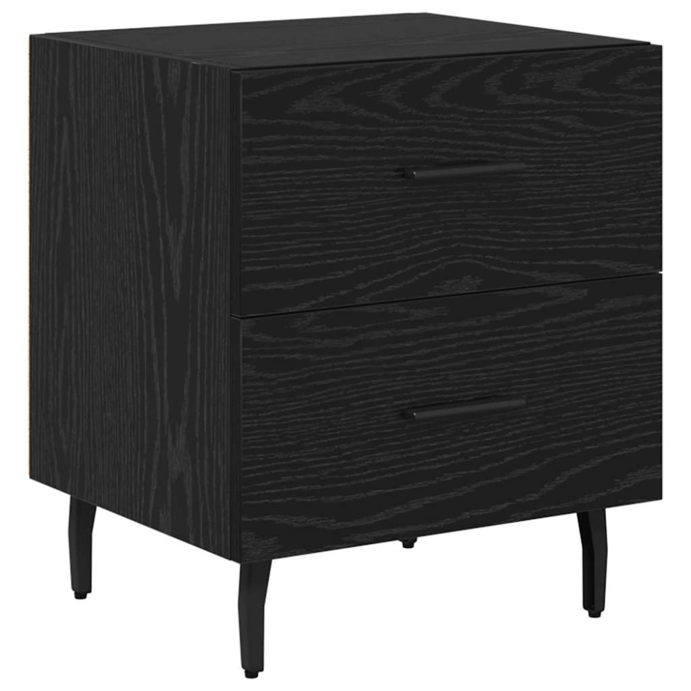 vidaXL Κομοδίνο Μαύρη Οξυά 40 x 35 x 47,5 εκ Επεξεργασμένο Ξύλο