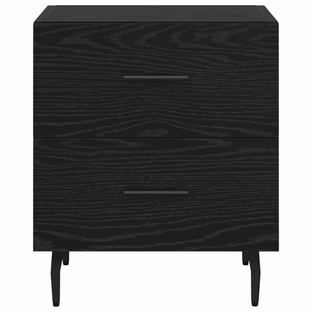 vidaXL Κομοδίνο 2 τμχ. Μαύρη Οξυά 40 x 35 x 47,5 εκ Επεξεργασμένο Ξύλο