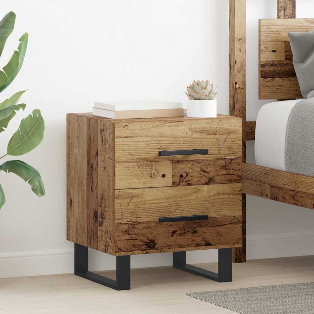vidaXL Κομοδίνο Παλιό ξύλο 40 x 35 x 47,5 εκ Επεξεργασμένο Ξύλο