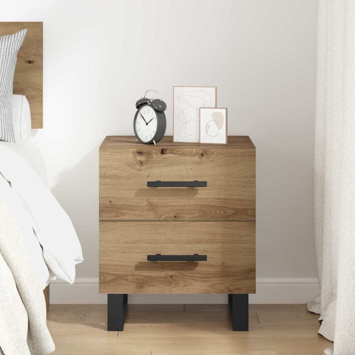 vidaXL Κομοδίνο Artisan Oak 40 x 35 x 47,5 εκ Επεξεργασμένο Ξύλο