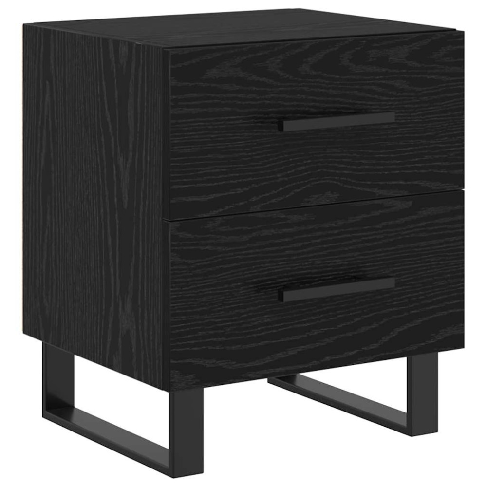 vidaXL Κομοδίνο Μαύρη Οξυά 40 x 35 x 47,5 εκ Επεξεργασμένο Ξύλο