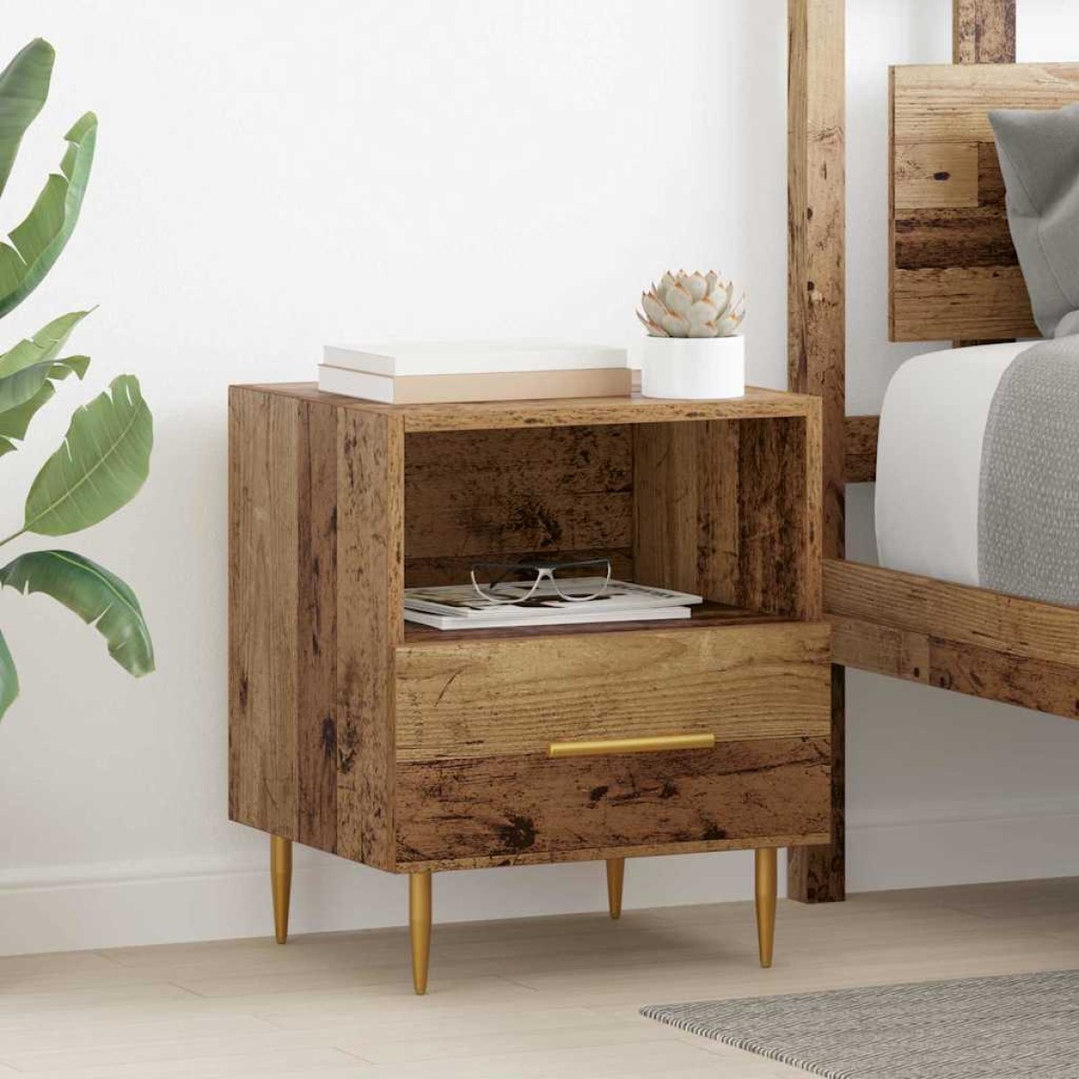 vidaXL Κομοδίνο Καφέ 40 x 35 x 47,5 εκ Επεξεργασμένο Ξύλο