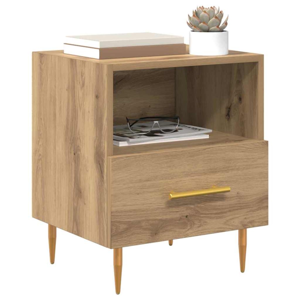 vidaXL Κομοδίνο 2 τεμ. Καφέ 40 x 35 x 47,5 εκ Επεξεργασμένο Ξύλο