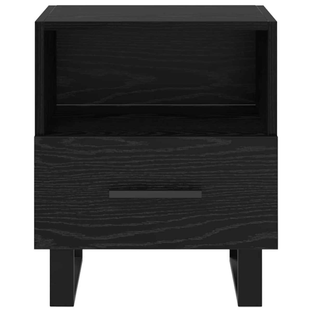 vidaXL Κομοδίνο 2 τεμ. Μαύρη Οξυά 40 x 35 x 47,5 εκ Επεξεργασμένο Ξύλο