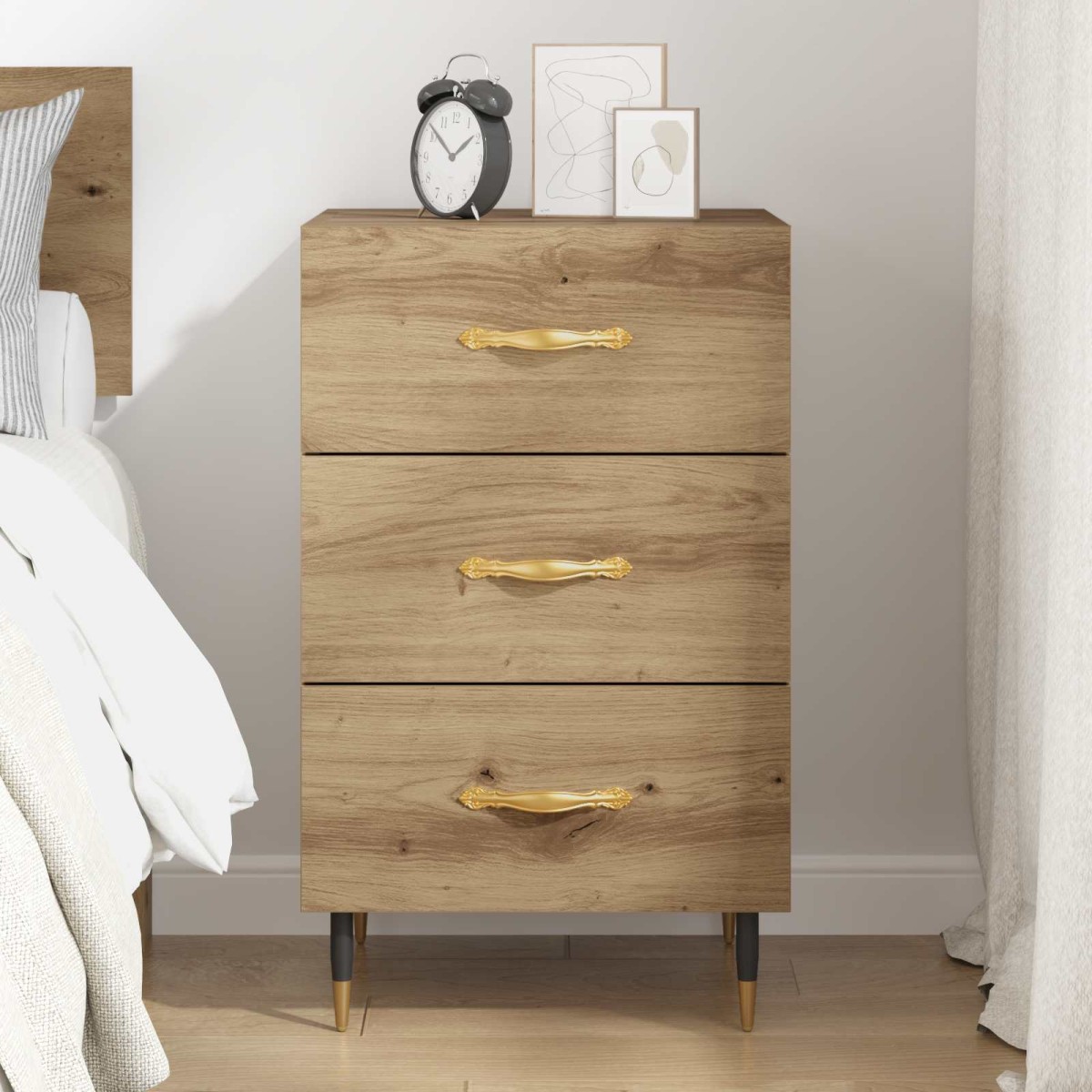 vidaXL Κομοδίνο Artisan Oak 40 x 40 x 66 εκ. Επεξεργασμένο Ξύλο