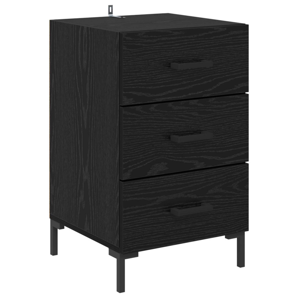 vidaXL Κομοδίνο Μαύρη Οξυά 40 x 40 x 66 εκ. Επεξεργασμένο Ξύλο