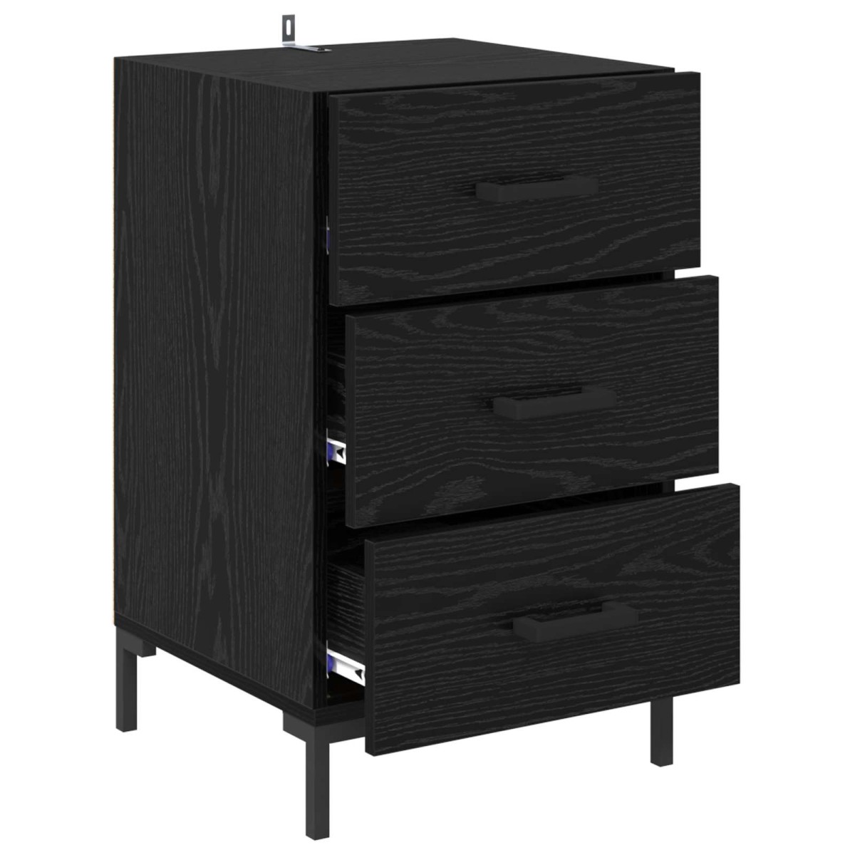 vidaXL Κομοδίνο Μαύρη Οξυά 40 x 40 x 66 εκ. Επεξεργασμένο Ξύλο
