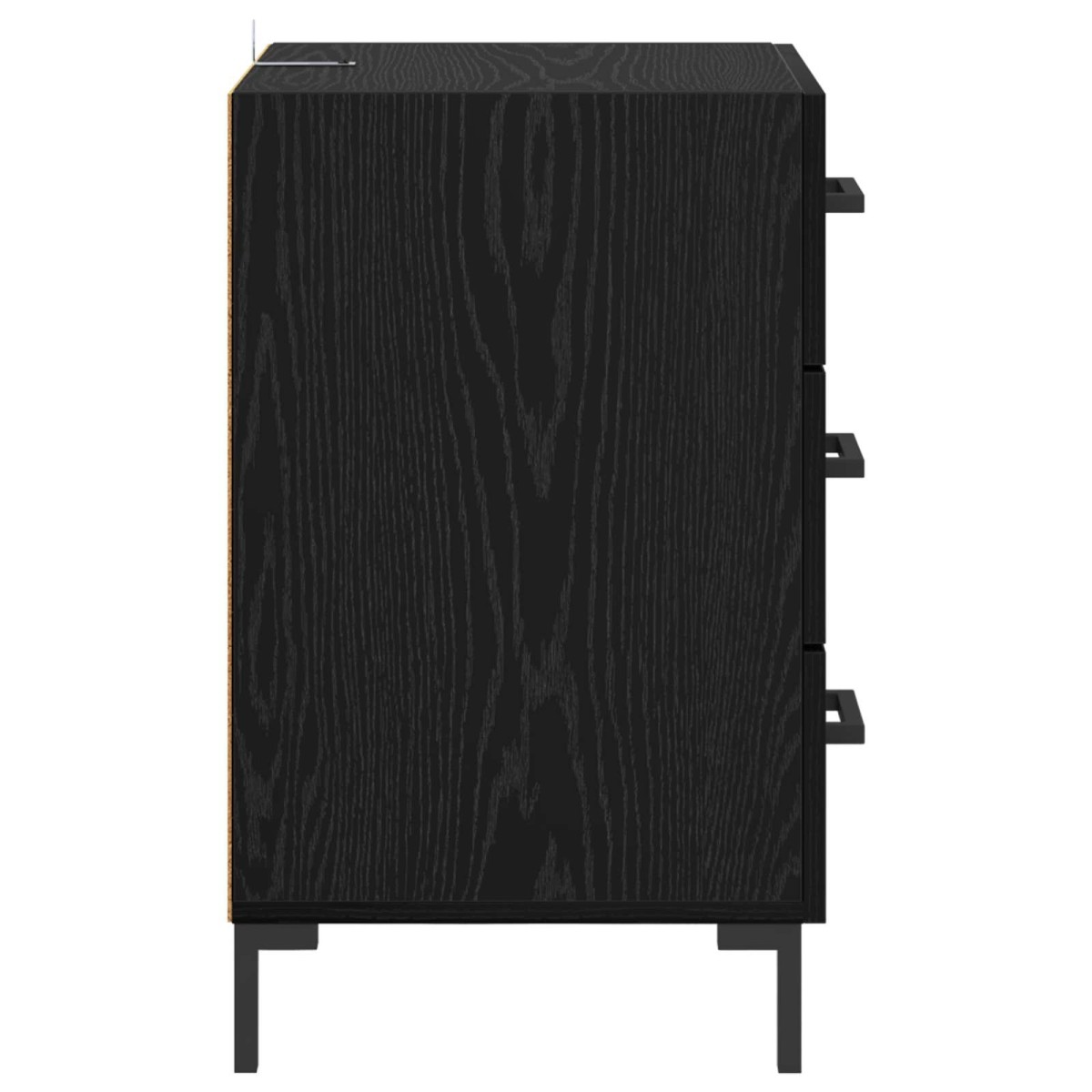 vidaXL Κομοδίνο Μαύρη Οξυά 40 x 40 x 66 εκ. Επεξεργασμένο Ξύλο