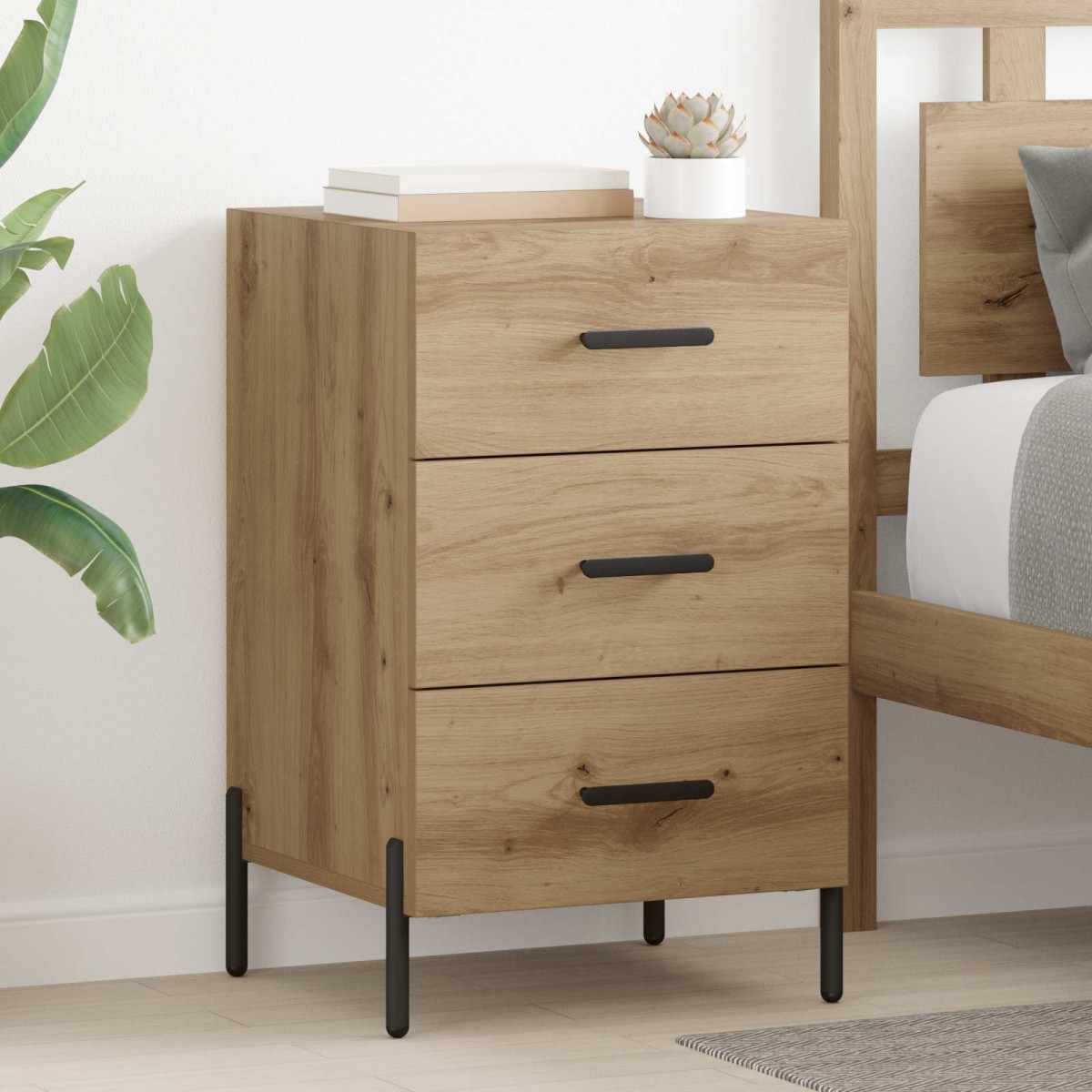 vidaXL Κομοδίνο Artisan Oak 40 x 40 x 66 εκ. Επεξεργασμένο Ξύλο