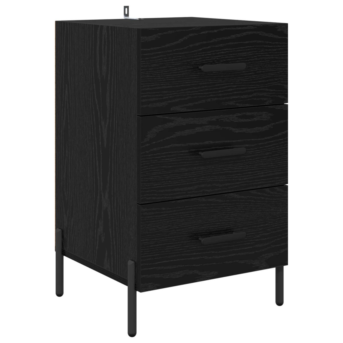 vidaXL Κομοδίνο Μαύρη Οξυά 40 x 40 x 66 εκ. Επεξεργασμένο Ξύλο