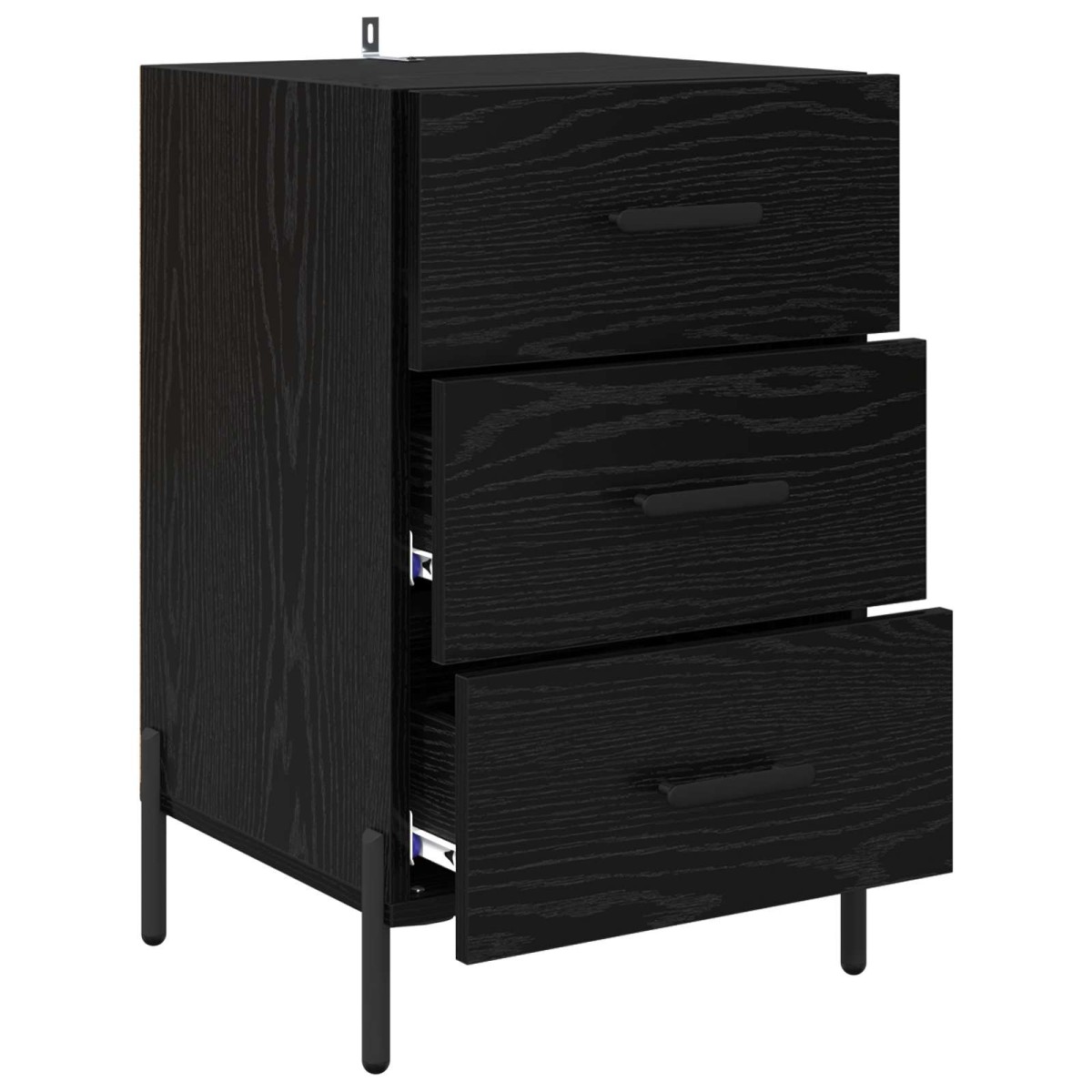 vidaXL Κομοδίνο Μαύρη Οξυά 40 x 40 x 66 εκ. Επεξεργασμένο Ξύλο