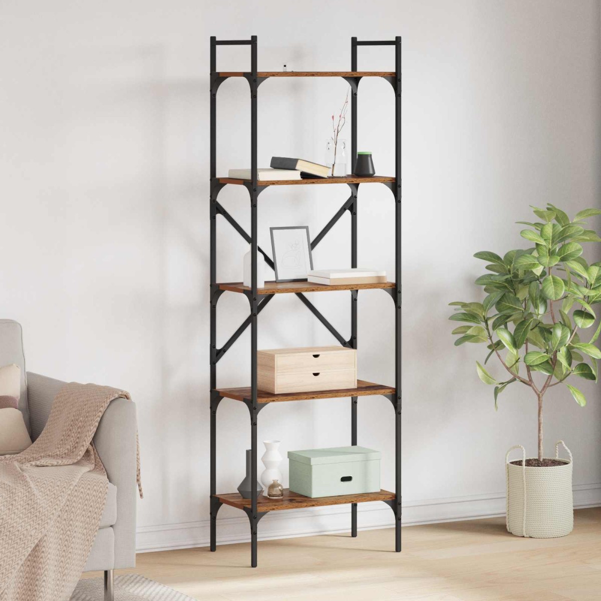 vidaXL Βιβλιοθήκη 5 επίπεδα 56 x 32 x 174 cm Επεξεργασμένο Ξύλο