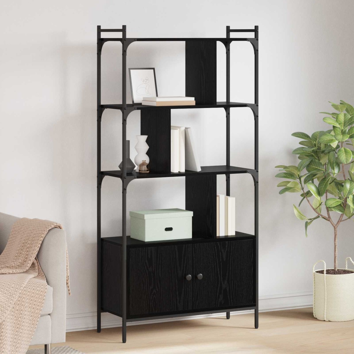 vidaXL Βιβλιοθήκη 6 επιπέδων 76,5 x 30 x 154,5 εκ Επεξεργασμένο Ξύλο
