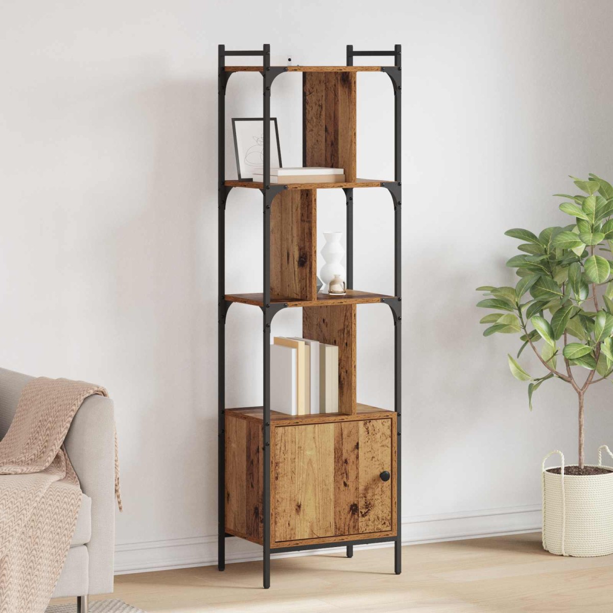 vidaXL Βιβλιοθήκη 6 επιπέδων 44,5 x 30 x 154,5 εκ. Επεξεργασμένο Ξύλο