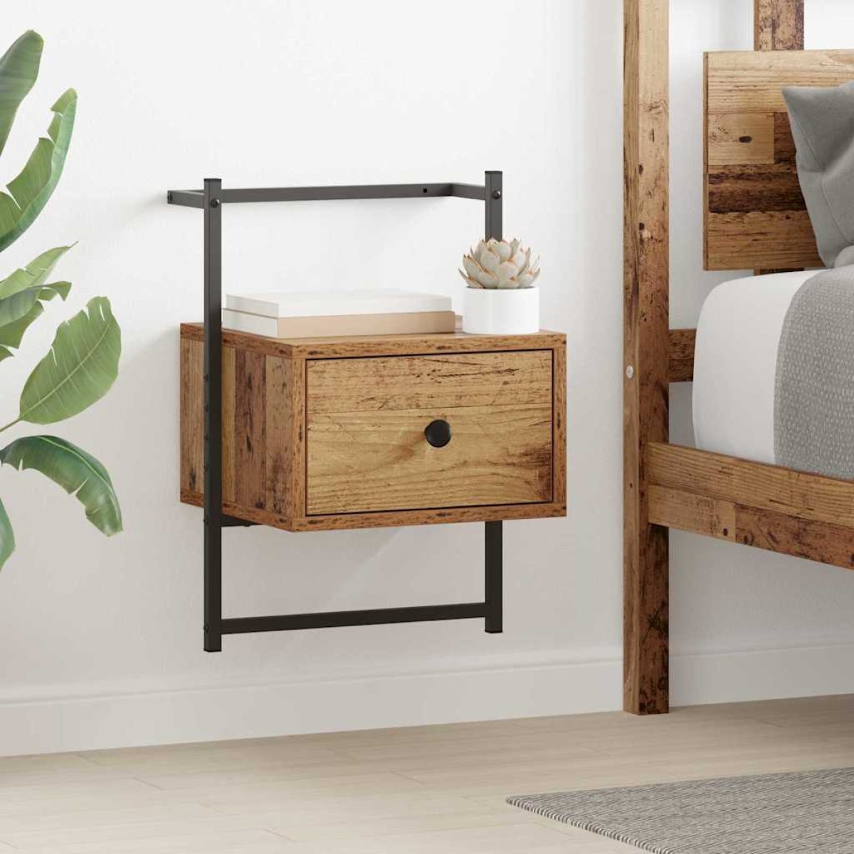 vidaXL Κομοδίνο Παλιό ξύλο 35 x 30 x 51 εκ. Επεξεργασμένο Ξύλο