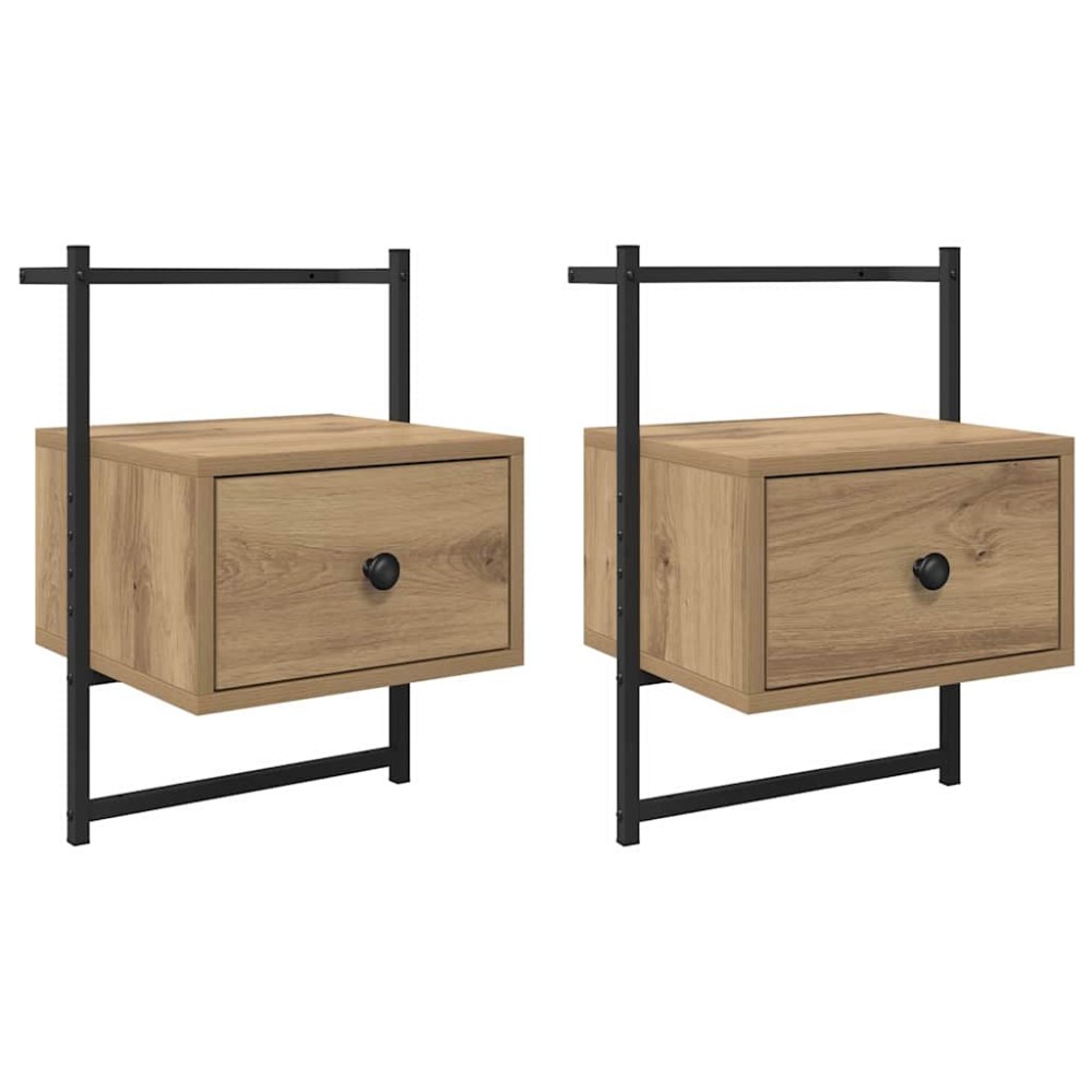 vidaXL Κομοδίνο 2 τεμ. Artisan Oak 35 x 30 x 51 εκ. Επεξεργασμένο Ξύλο
